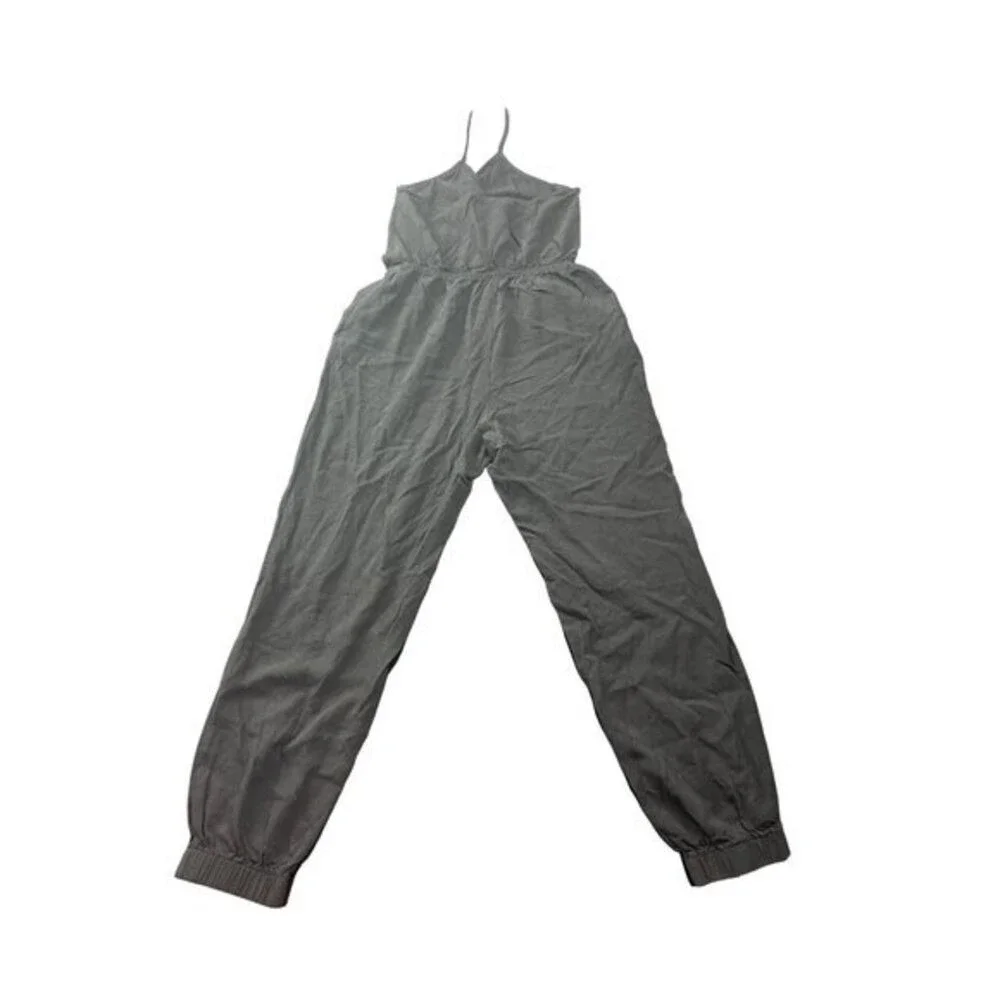Lulus Black‎ Halter Surplice Neck Jumpsuit Elastic Waist Jogger Leg XS
